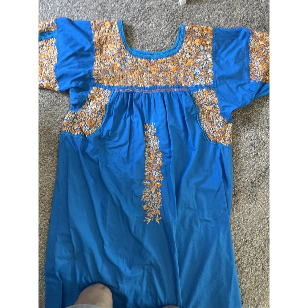 San Antonio Oaxaca Mexican Dress Hand Embroidered Silk Threads